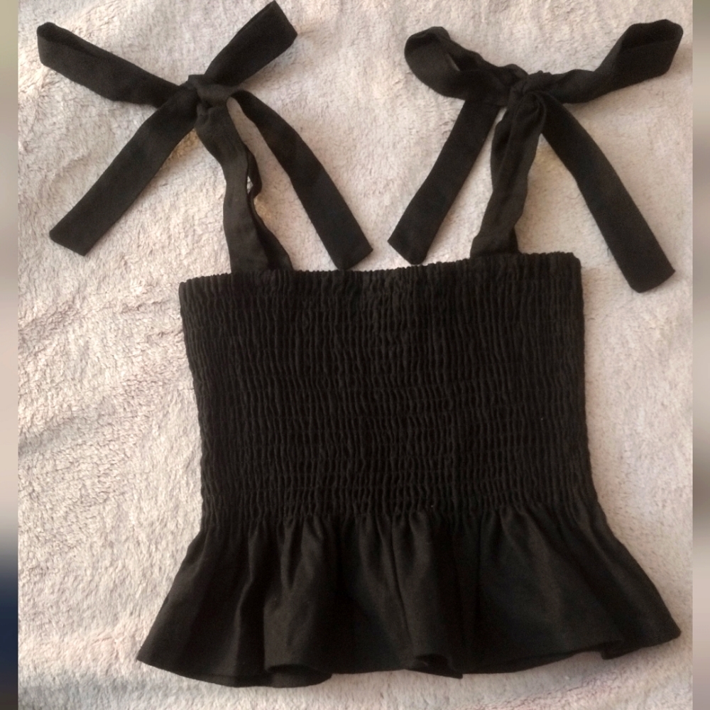 Kourt Smocked Ruffle Crop Top